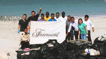 Beach clean-up day by Fairmont Ajman