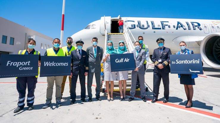 Gulf Air inaugural flight to Santorini