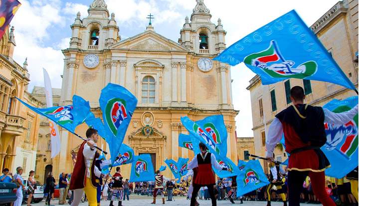 Flag wavers at traditional festival