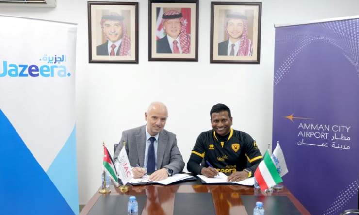 MoU signed by Barathan Pasupathi, CEO, Jazeera Airways, and Ahmed Azzam, CEO, Jordan Airport Company 
