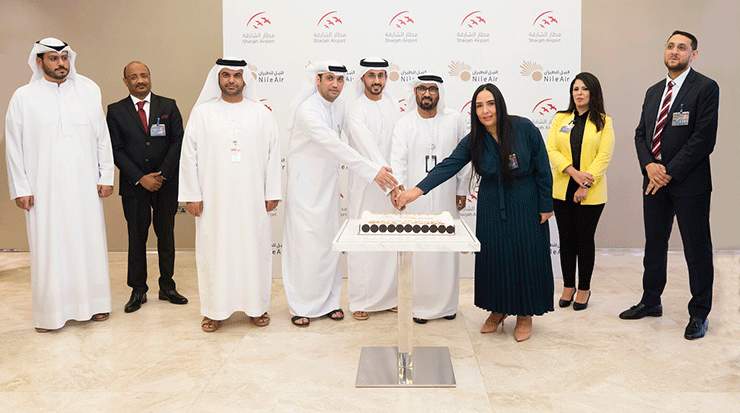 Sharjah Airport welcomed Nile Air’s inaugural flight