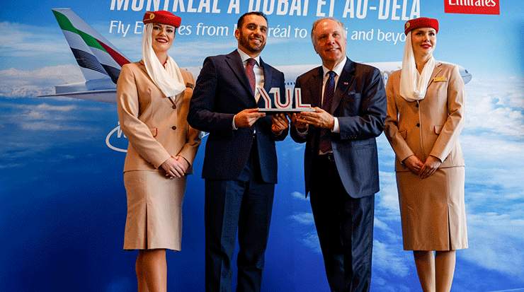 Adnan Kazim, chief commercial officer, Emirates (left) and Philippe Rainville, CEO, ADM Aéroports de Montréal (right) 