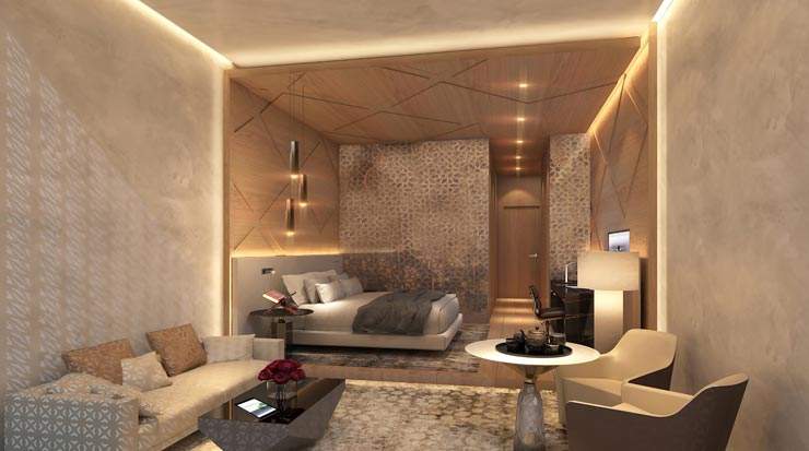 Artist impression of a guestroom at Grand Hyatt Makkah