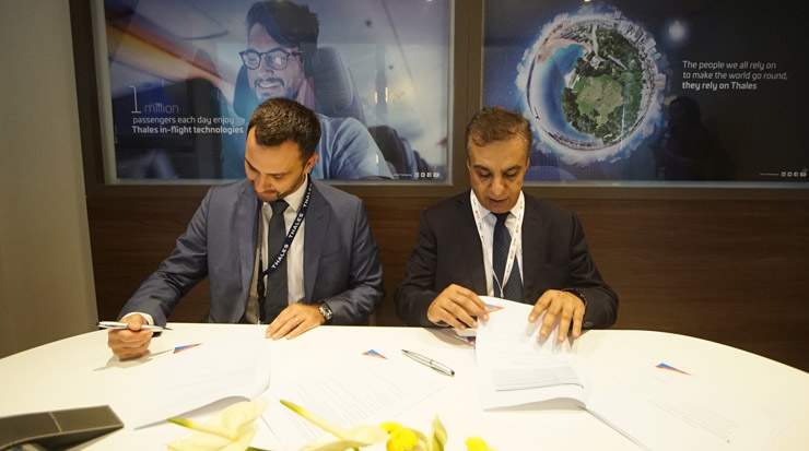 The signing of Air Arabia selecting Thales for its new Aviobook Electronic Flight Bag system